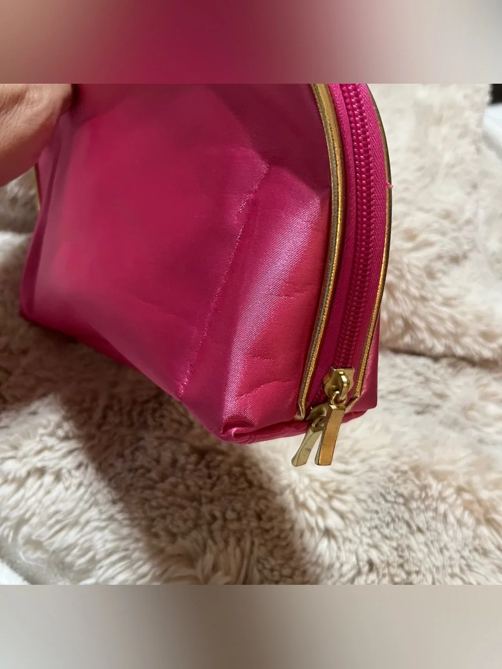 Pink Satin Travel Cosmetic Pouch - Unbranded 02-15